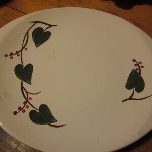 Vtg 1970s Blue Ridge Pottery meat platter hand painted vines 13 in